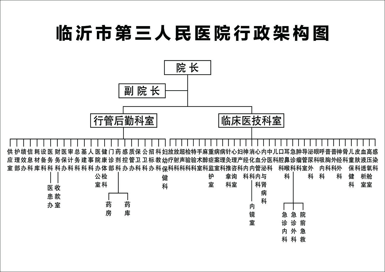 臨沂市第三人民醫(yī)院行政構(gòu)架圖